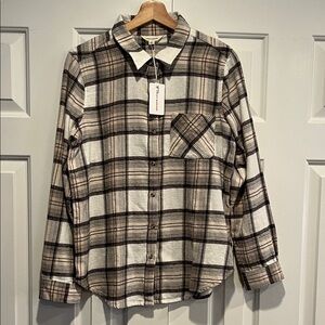 Lucky Brand Plaid Button Down Flannel Shirt NWT